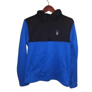 Spyder Pullover Sweatshirt Quarter Zip Athletic Pullover Top Blue Black S